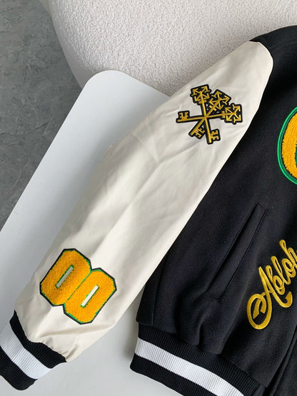 「#3499」OFF-WHITE  FW22  Logo embroidered single-breasted Baseball uniform