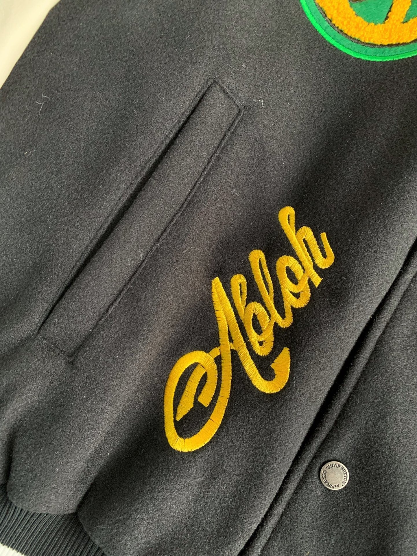 「#3499」OFF-WHITE  FW22  Logo embroidered single-breasted Baseball uniform