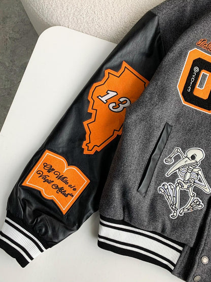 「#3501」OFF-WHITE  FW21  Alphabet pattern Baseball uniform