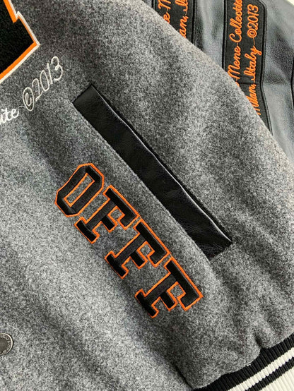 「#3501」OFF-WHITE  FW21  Alphabet pattern Baseball uniform