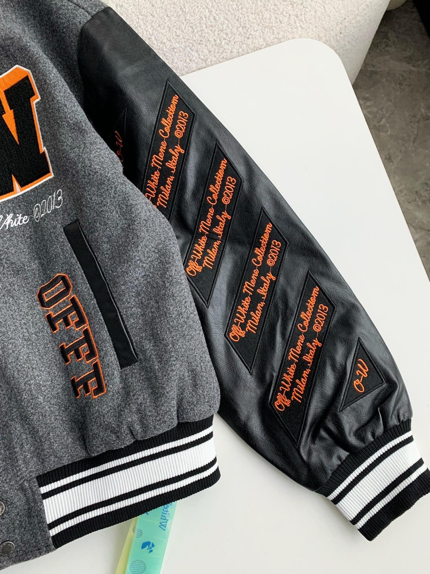 「#3501」OFF-WHITE  FW21  Alphabet pattern Baseball uniform