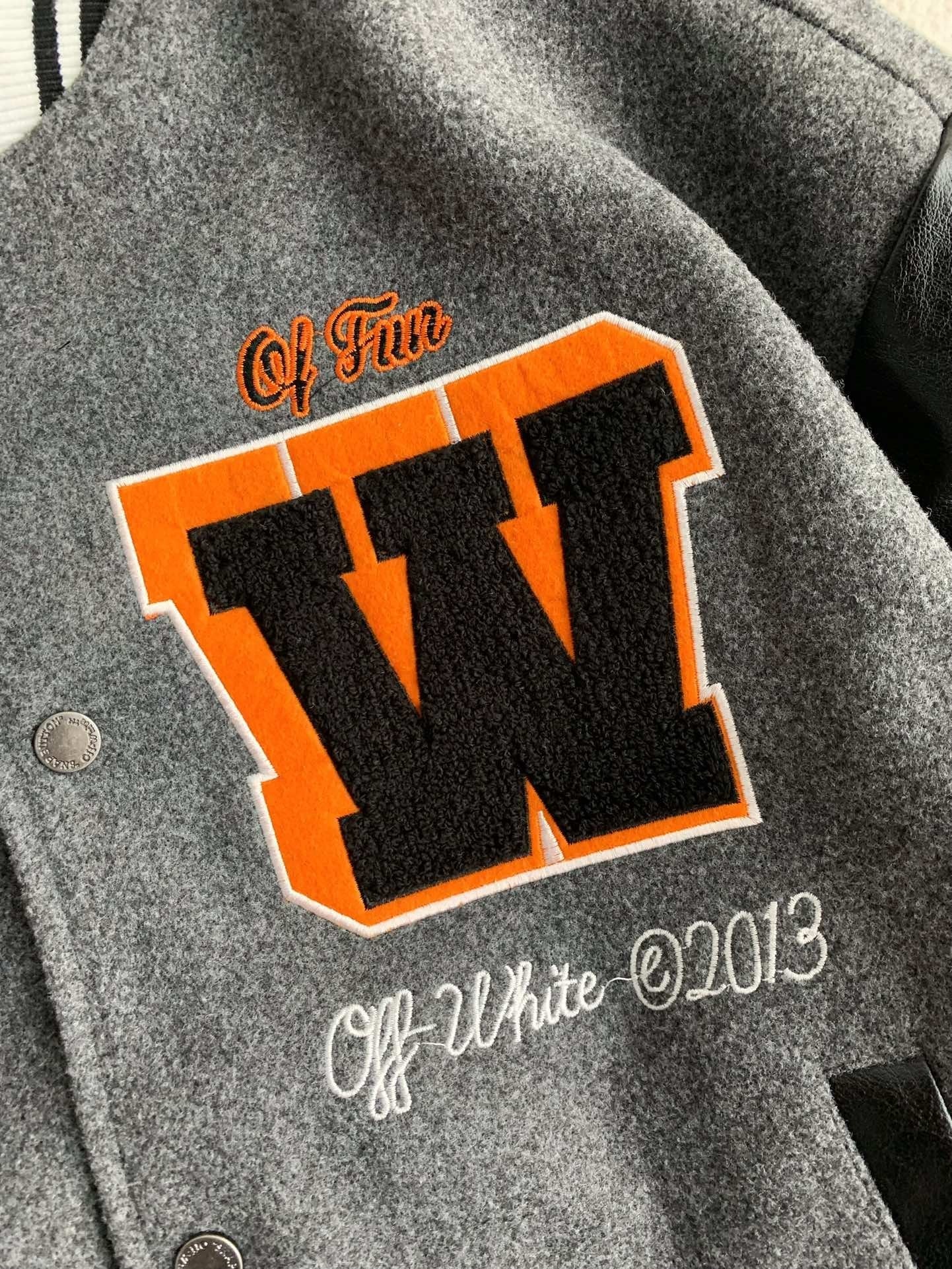 「#3501」OFF-WHITE  FW21  Alphabet pattern Baseball uniform