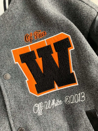 「#3501」OFF-WHITE  FW21  Alphabet pattern Baseball uniform