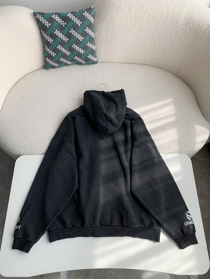 「#3537」Balenciaga logo print sports hooded sweatshirt