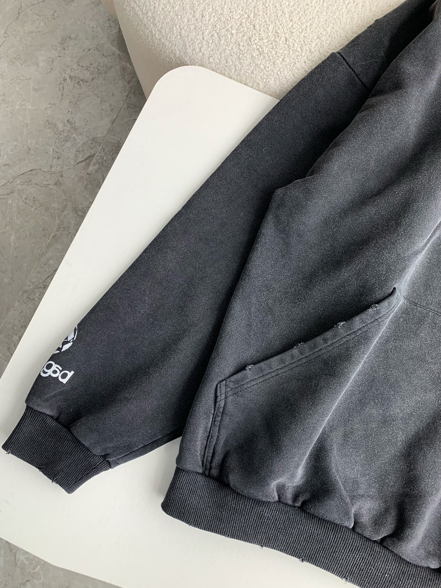 「#3537」Balenciaga logo print sports hooded sweatshirt