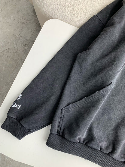 「#3537」Balenciaga logo print sports hooded sweatshirt