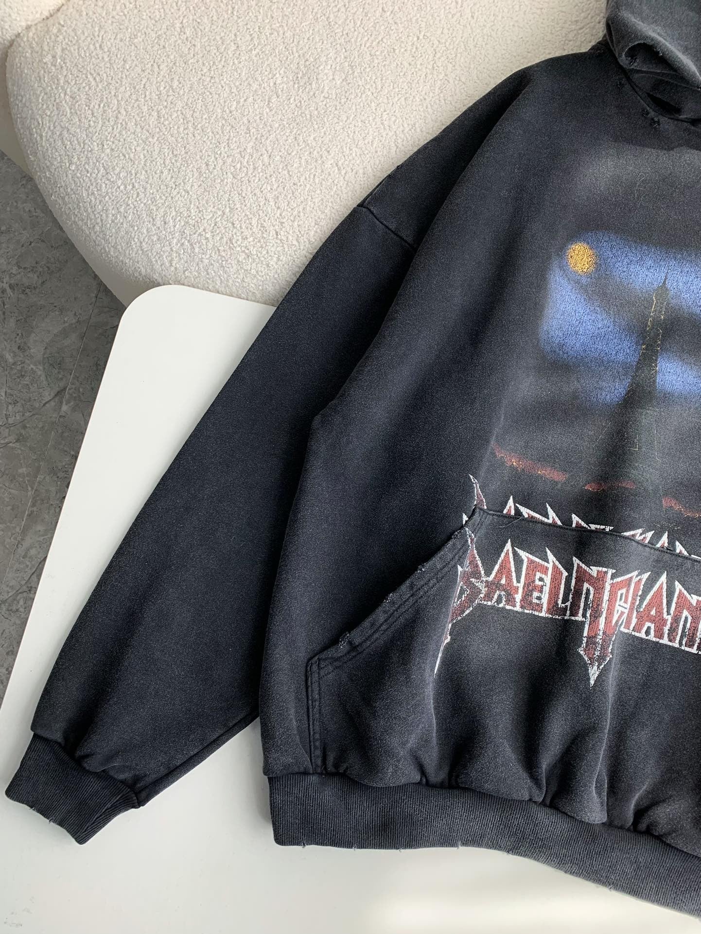 「#3538」Balenciaga Iron Tower print hoodie