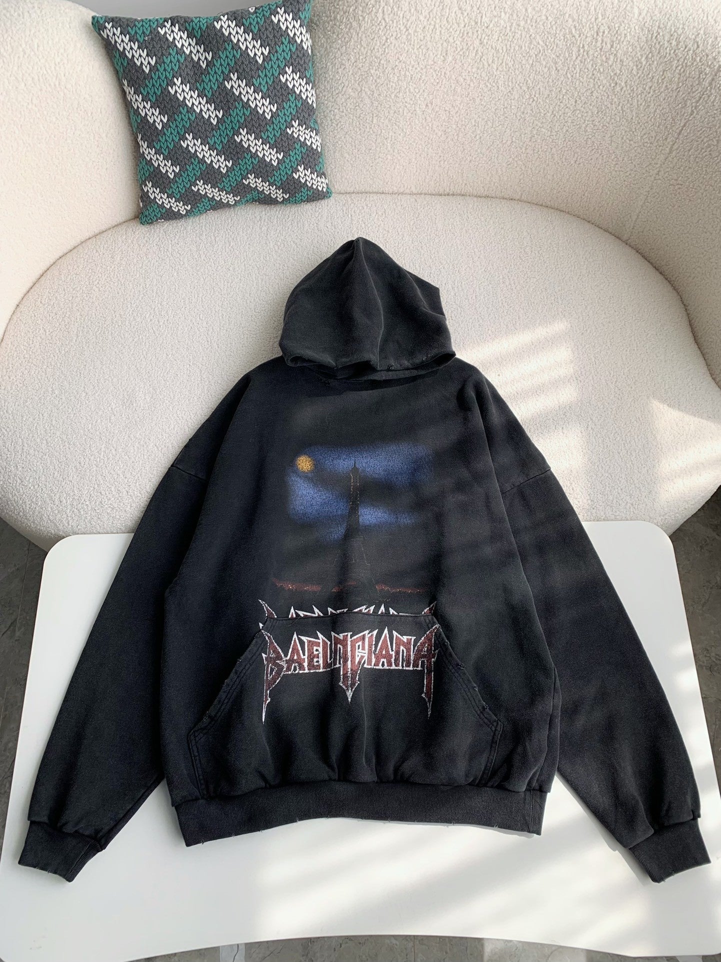 「#3538」Balenciaga Iron Tower print hoodie