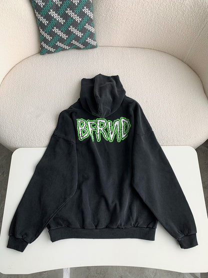「#3539」Balenciaga monogram print hooded sweatshirt