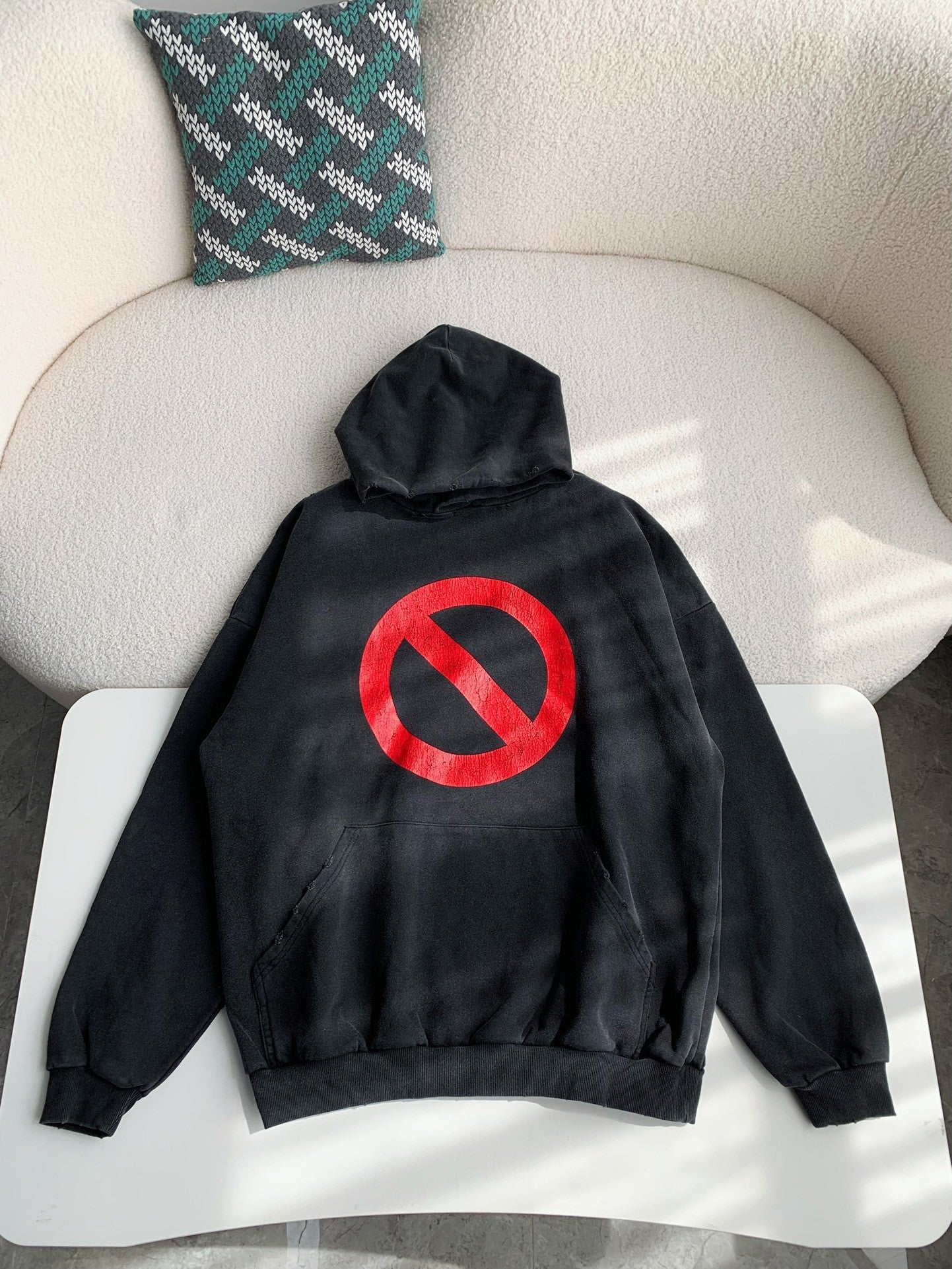 「#3539」Balenciaga monogram print hooded sweatshirt