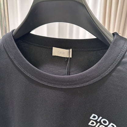 「#3542」Dior24ss rainbow letter round neck short sleeve