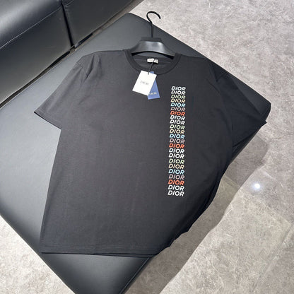 「#3542」Dior24ss rainbow letter round neck short sleeve