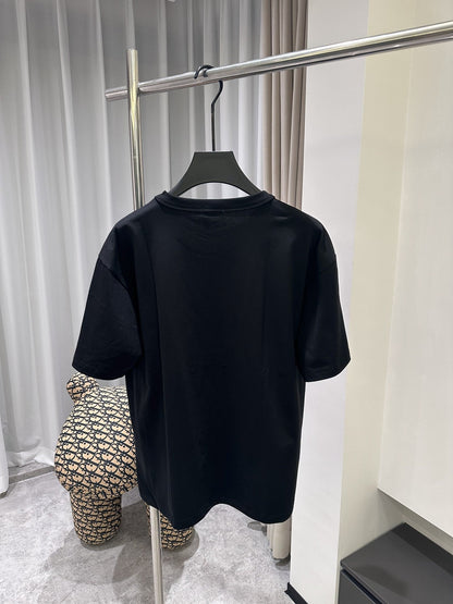 「#3542」Dior24ss rainbow letter round neck short sleeve