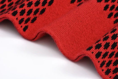 「#3560」Louis Vuitton 24fw black and red checkered jacquard crew neck sweater