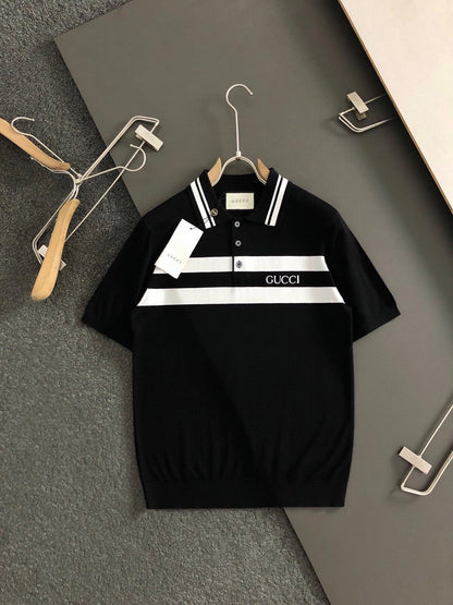 「#3571」Gucci 24 fall and winter new black and white stripes t-shirt