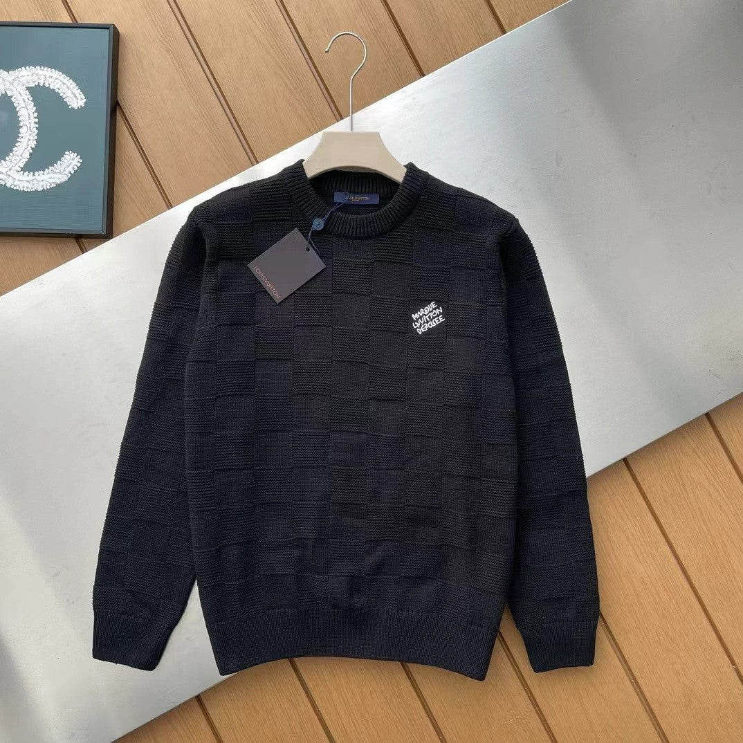「#3580」Louis Vuitton Block Check Jacquard Sweater