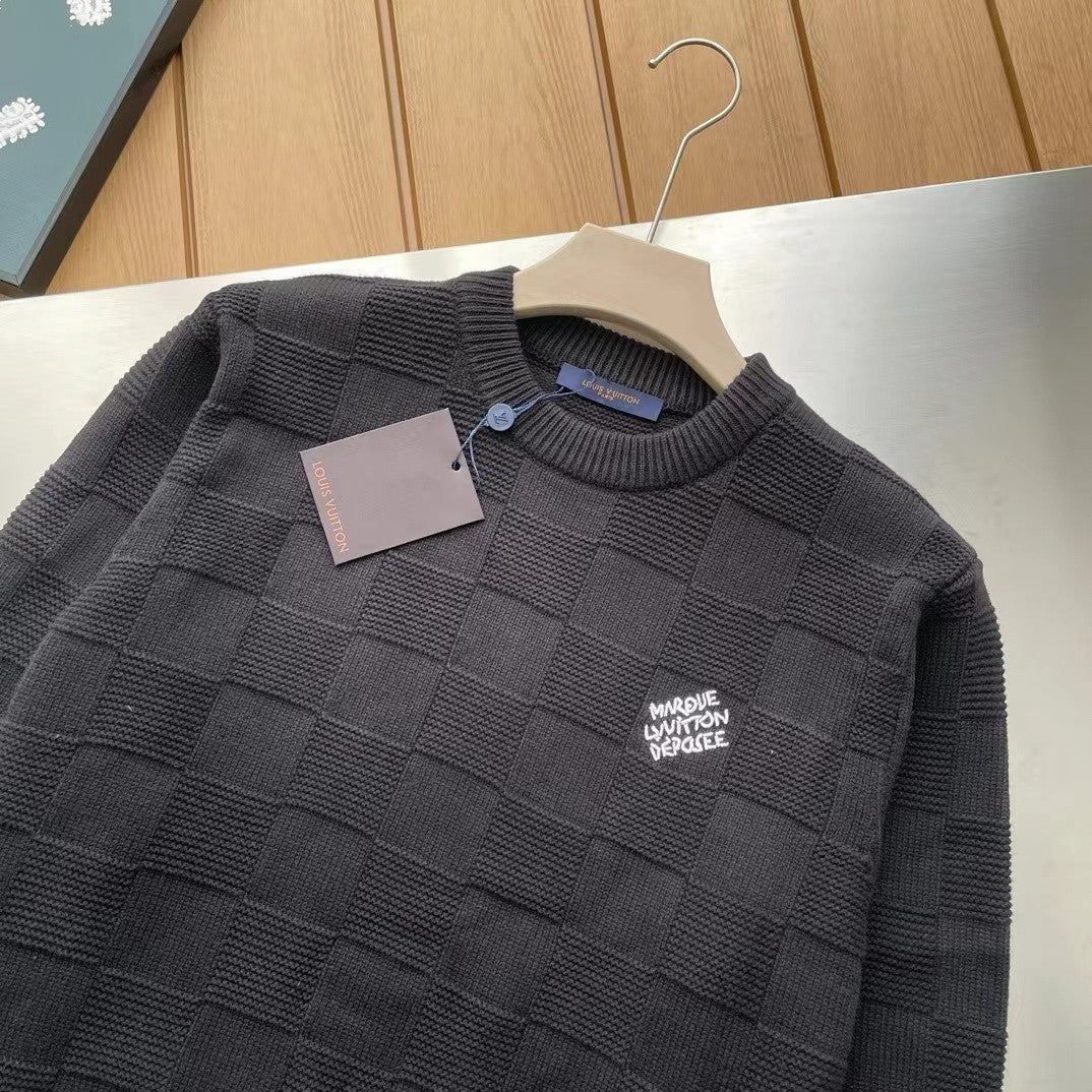 「#3580」Louis Vuitton Block Check Jacquard Sweater