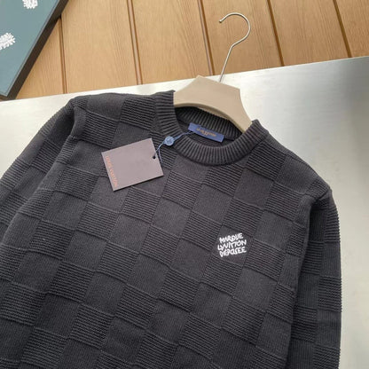 「#3580」Louis Vuitton Block Check Jacquard Sweater