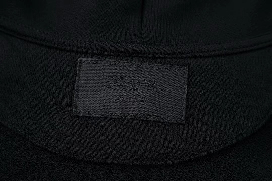 「#3594」PRADA leather label fleece hoodie