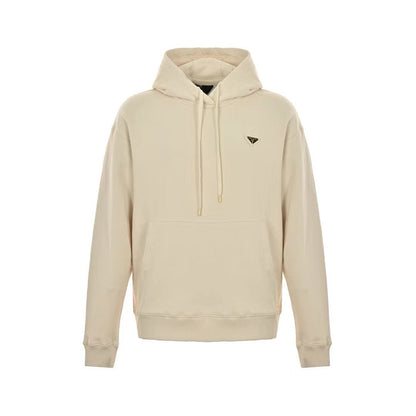 「#3595」PRADA Apricot triangle logo hooded sweatshirt