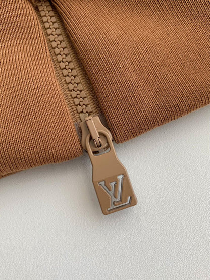 「#3686」Louis Vuitton Jacquard vertical collar zipper fleece jacket