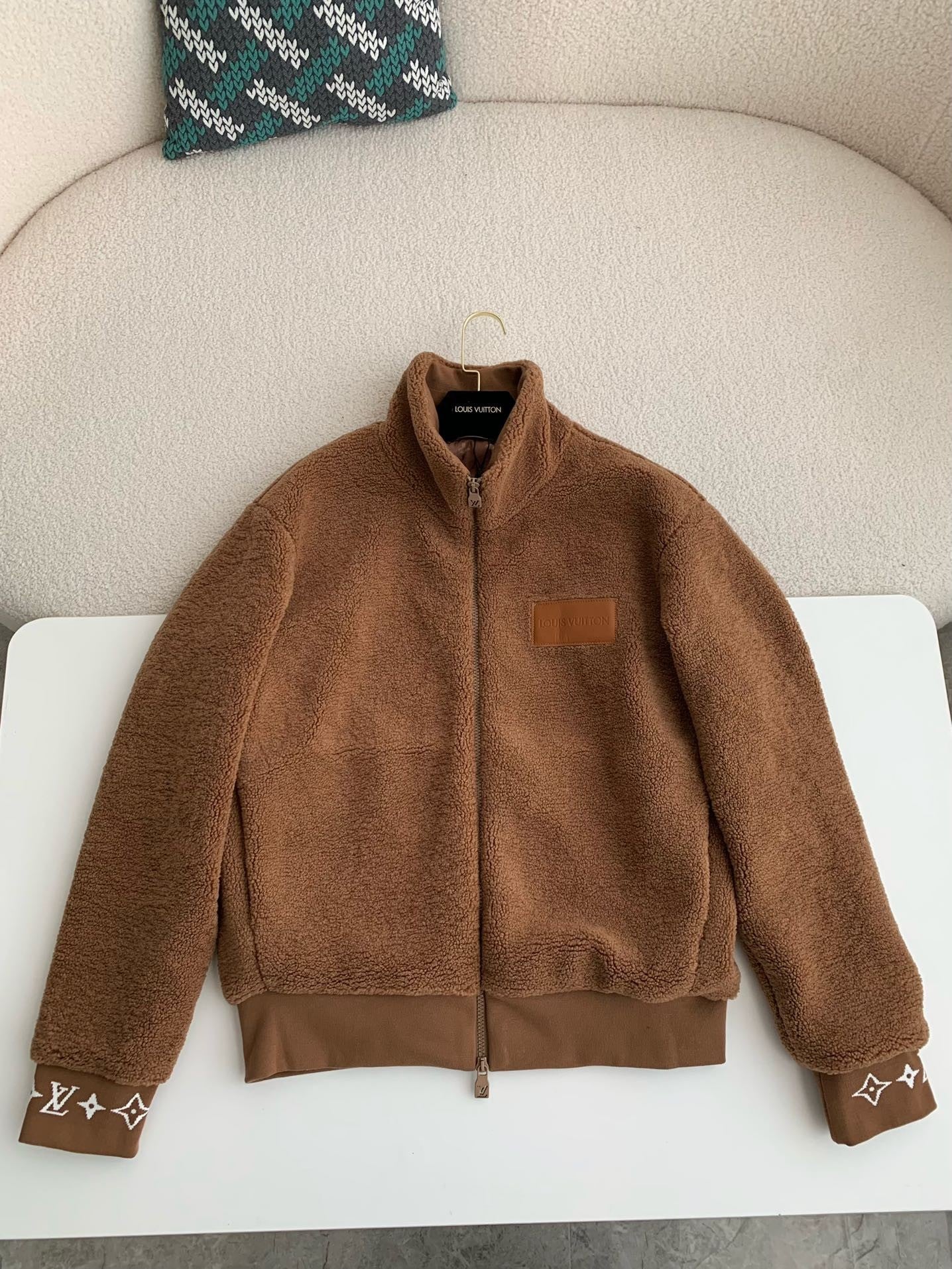 「#3686」Louis Vuitton Jacquard vertical collar zipper fleece jacket