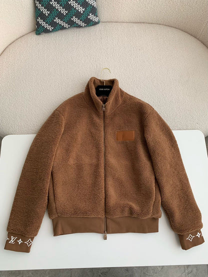 「#3686」Louis Vuitton Jacquard vertical collar zipper fleece jacket