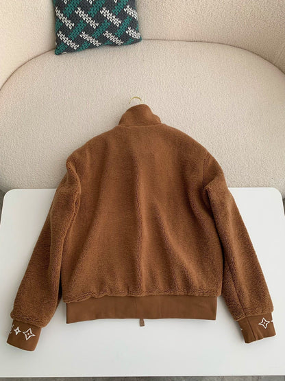 「#3686」Louis Vuitton Jacquard vertical collar zipper fleece jacket