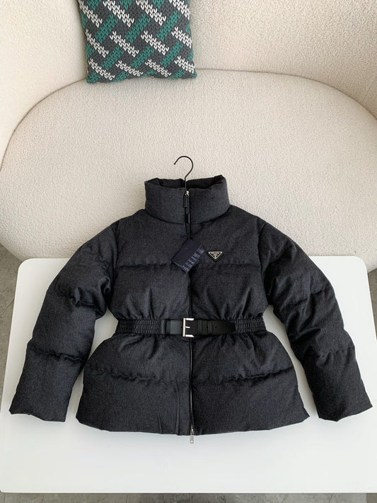 「#3694」Prada logo stand collar down jacket