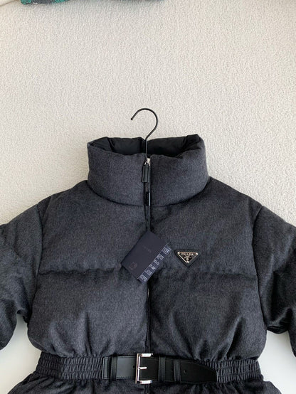 「#3694」Prada logo stand collar down jacket