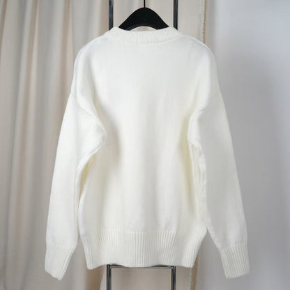「#3730」Ami autumn and winter new alpaca wool round neck sweater