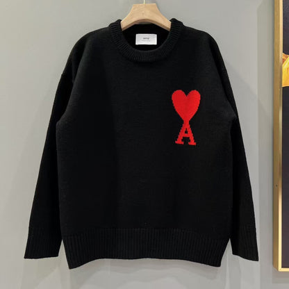 「#3730」Ami autumn and winter new alpaca wool round neck sweater