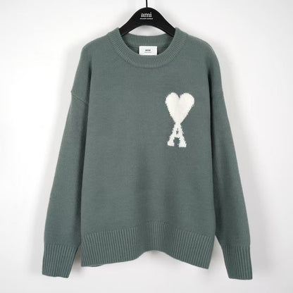 「#3730」Ami autumn and winter new alpaca wool round neck sweater