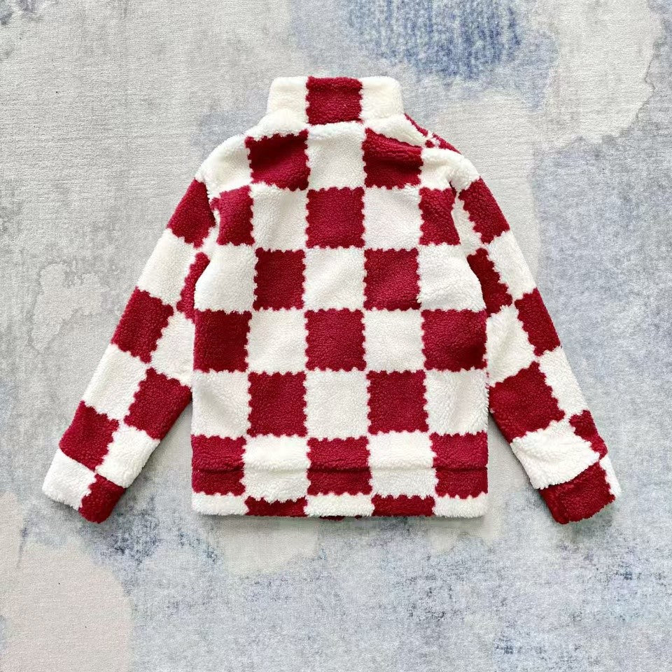 「#3760」Louis Vuitton 24ss plaid fleece coat