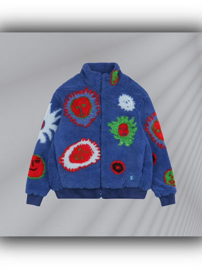「#3761」Louis Vuitton 23fw sunflower old flower lamb jacket