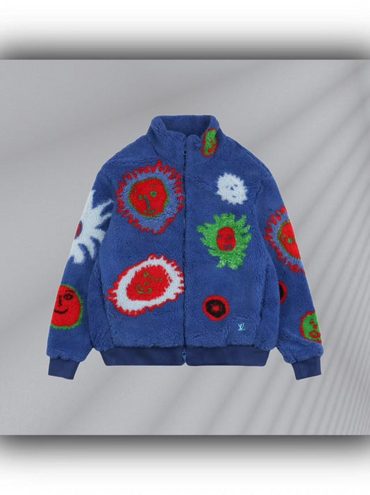 「#3761」Louis Vuitton 23fw sunflower old flower lamb jacket
