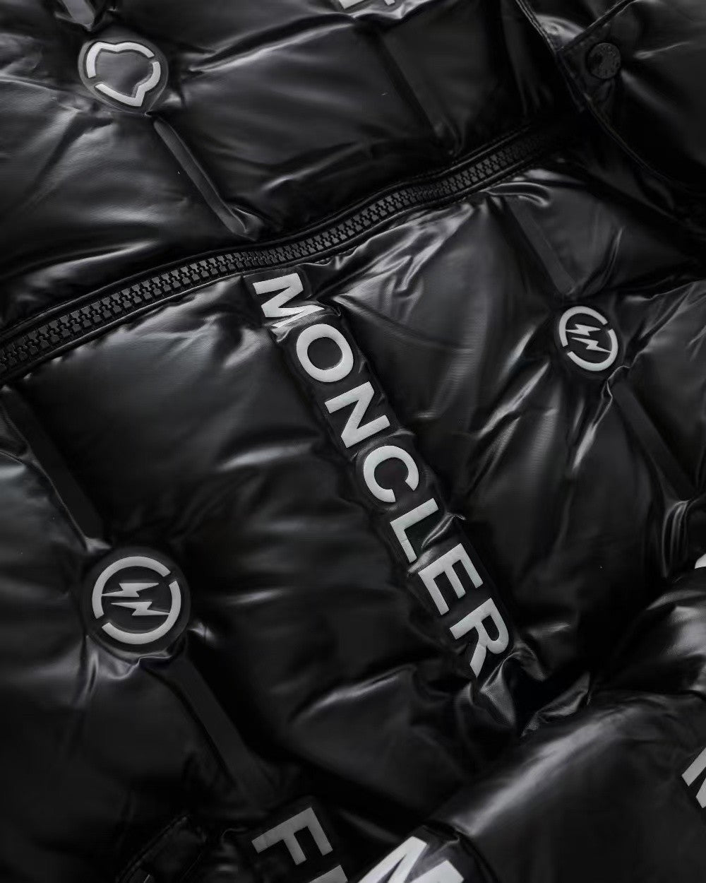 「#3789」Moncler Fujiwara Hiroshi co-branded full-print letter shiny down jacket