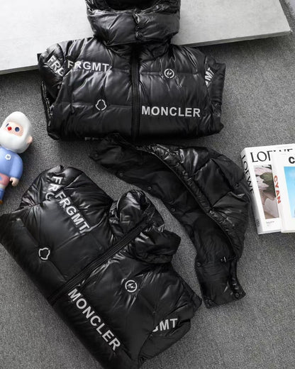 「#3789」Moncler Fujiwara Hiroshi co-branded full-print letter shiny down jacket