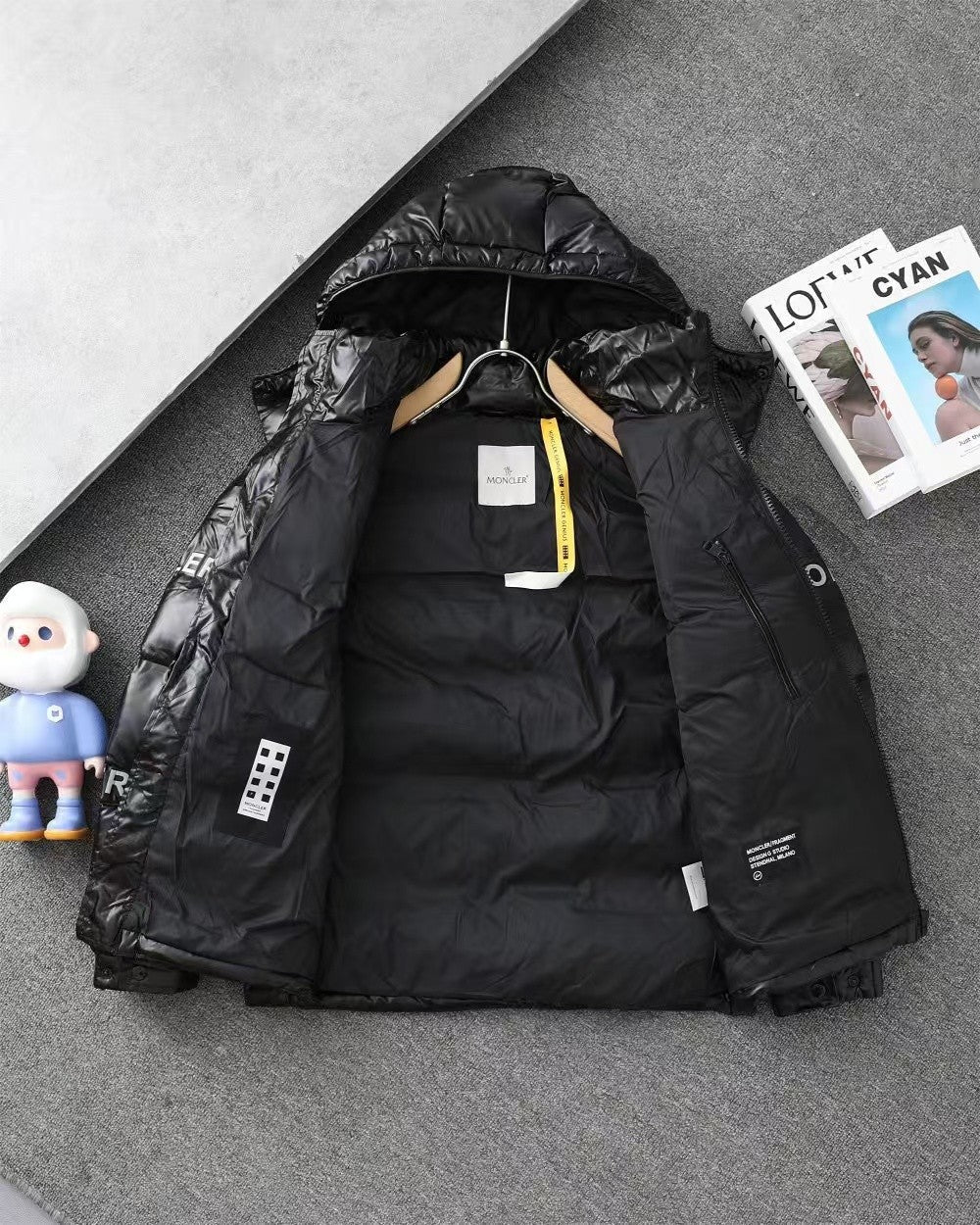 「#3789」Moncler Fujiwara Hiroshi co-branded full-print letter shiny down jacket