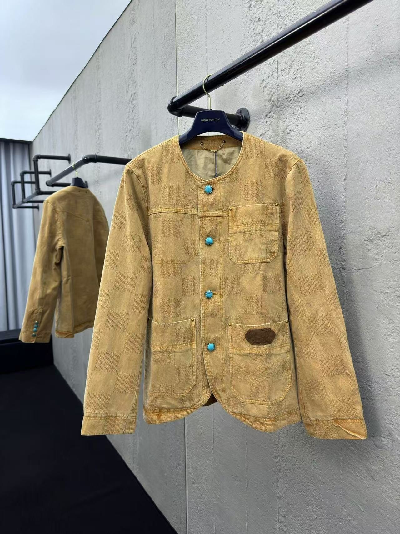 「#3801」Louis Vuitton Vintage Checkerboard Denim Jacket