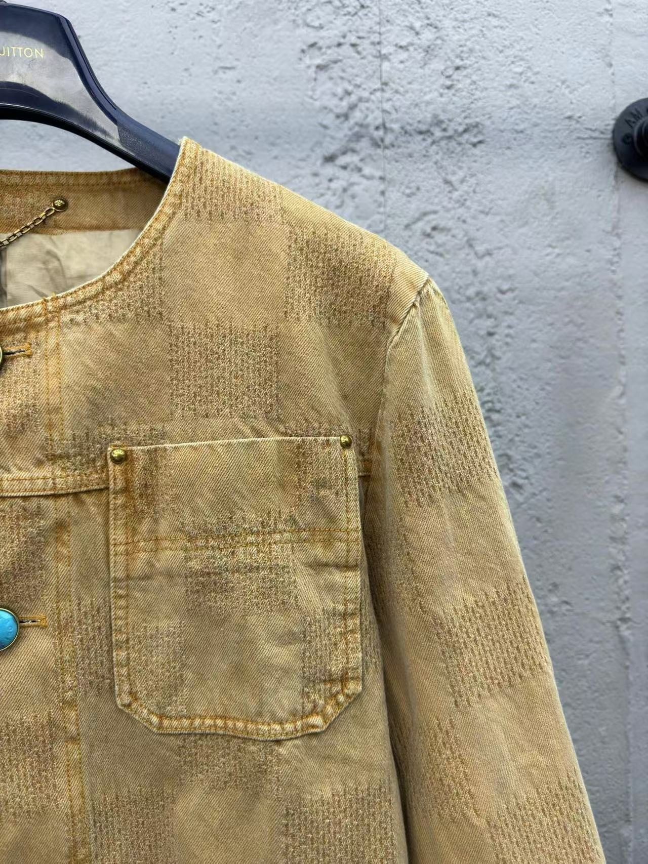 「#3801」Louis Vuitton Vintage Checkerboard Denim Jacket