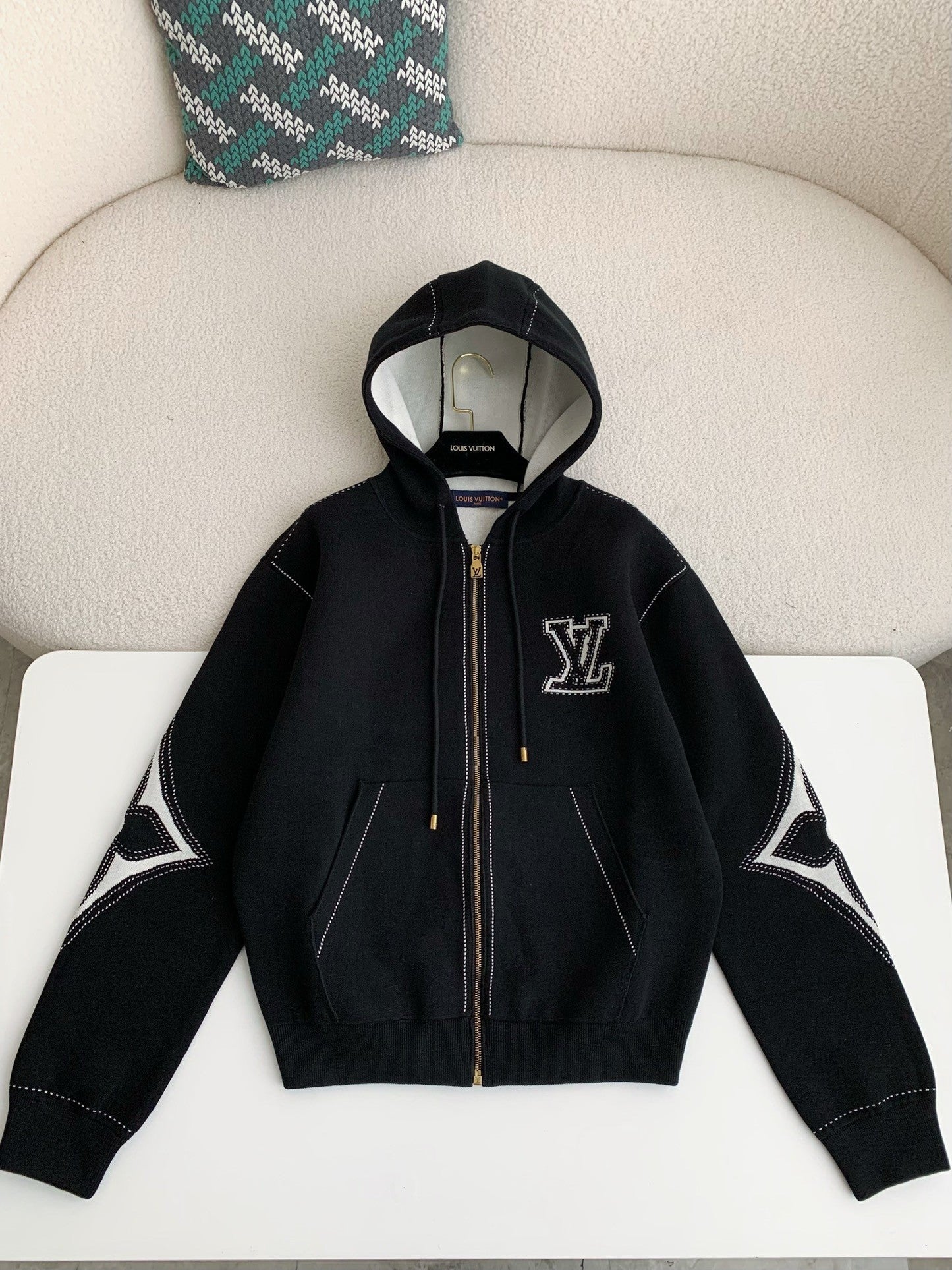 「#3850」Louis Vuitton SS24 Logo Inlaid flower zipper sweatshirt Jackets