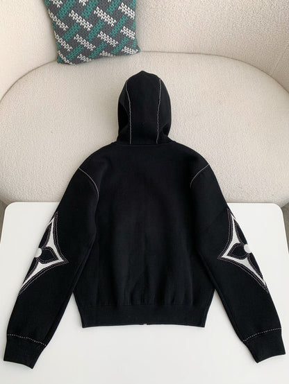 「#3850」Louis Vuitton SS24 Logo Inlaid flower zipper sweatshirt Jackets