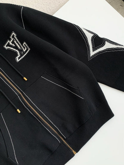 「#3850」Louis Vuitton SS24 Logo Inlaid flower zipper sweatshirt Jackets