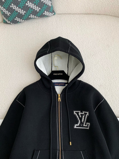 「#3850」Louis Vuitton SS24 Logo Inlaid flower zipper sweatshirt Jackets