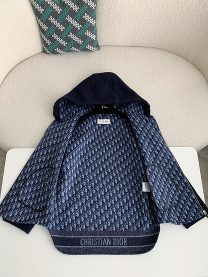 「#3902」Dior Hat zipper jacket，Material: 99% Wool 1% Mulberry Silk