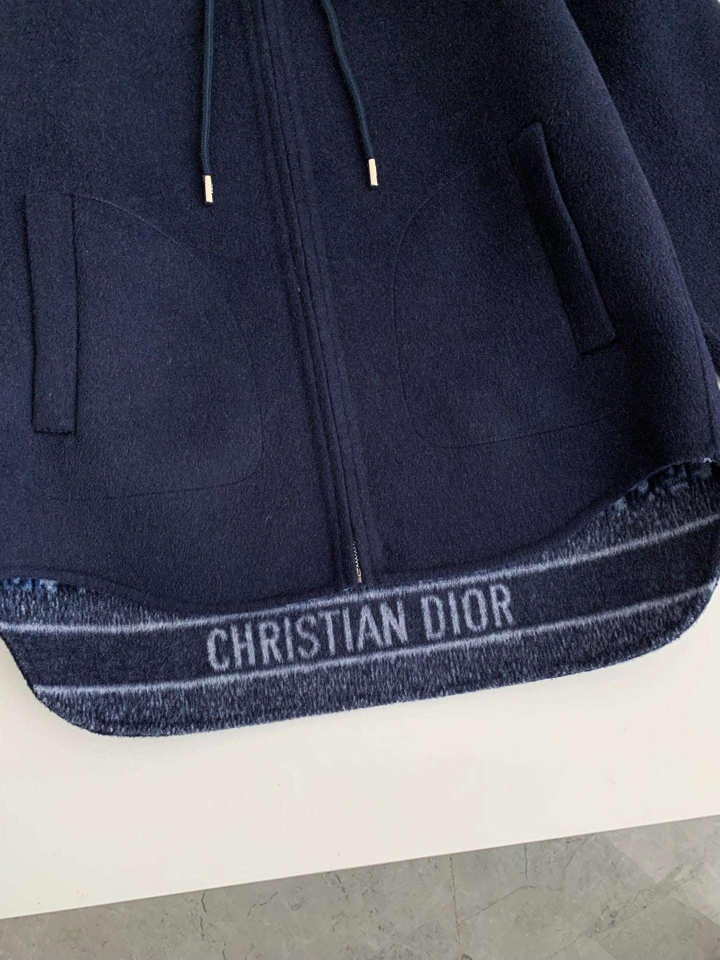 「#3902」Dior Hat zipper jacket，Material: 99% Wool 1% Mulberry Silk