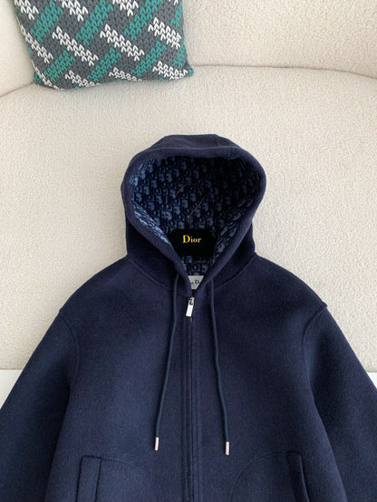 「#3902」Dior Hat zipper jacket，Material: 99% Wool 1% Mulberry Silk