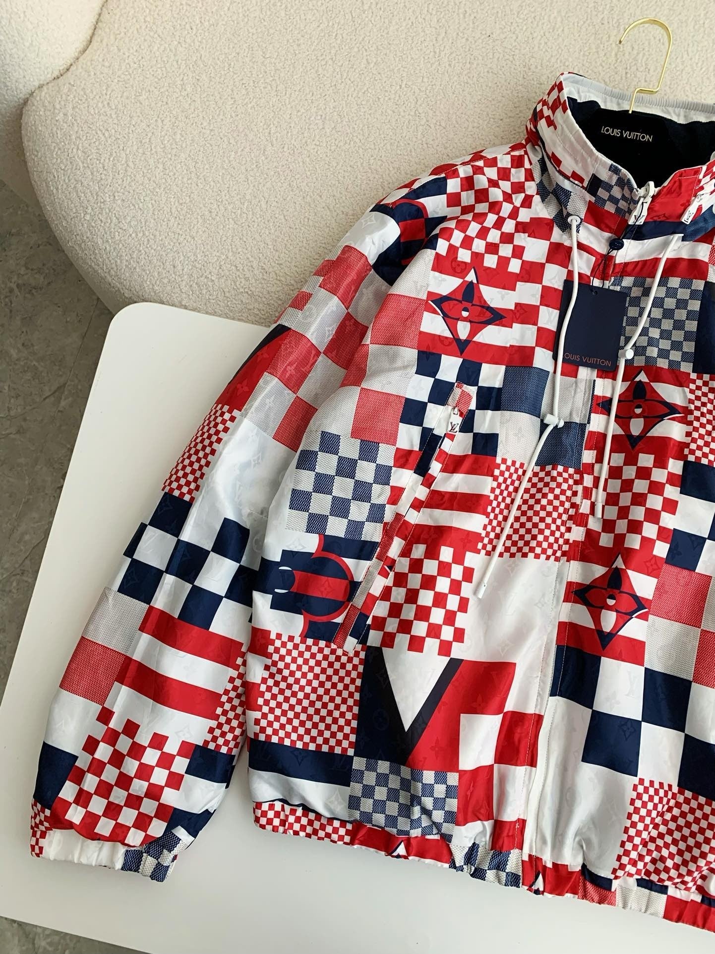「#3903」Louis Vuitton SS24 Logo Patchwork Mandarin-collar Jacket