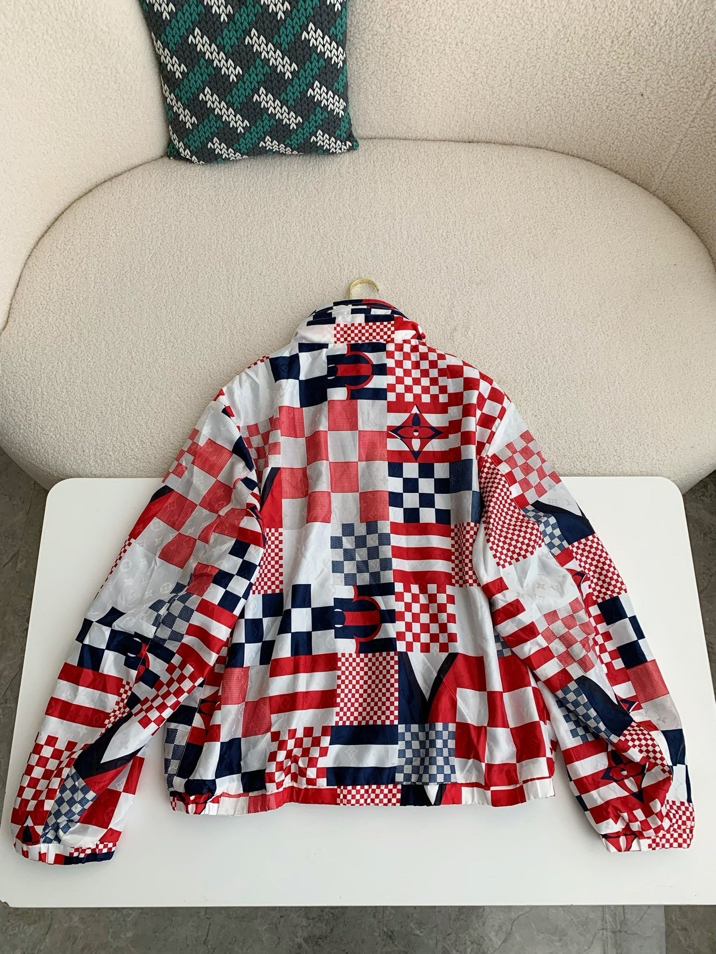 「#3903」Louis Vuitton SS24 Logo Patchwork Mandarin-collar Jacket